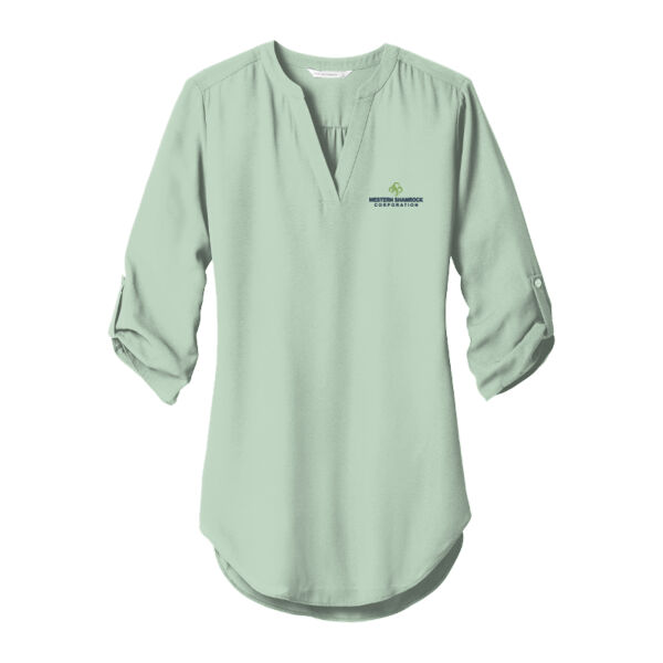   - Ladies 3/4 Sleeve Tunic Blouse Thumbnail