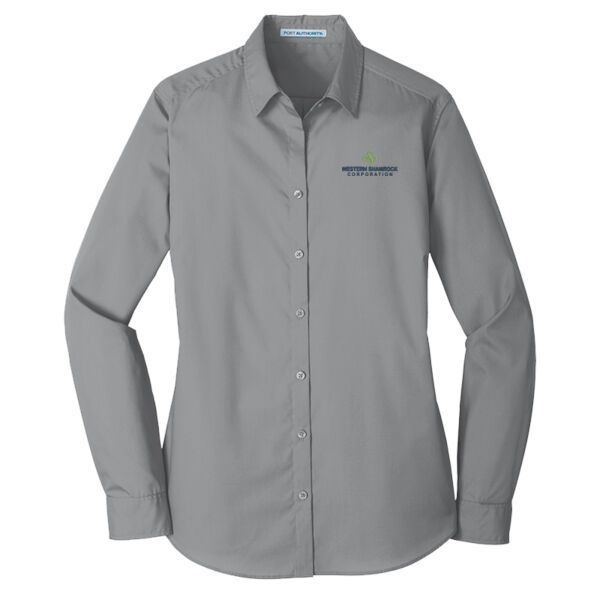   - Ladies Long Sleeve Carefree Poplin Shirt Thumbnail